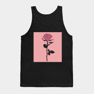 Pink Rose Flower Tank Top